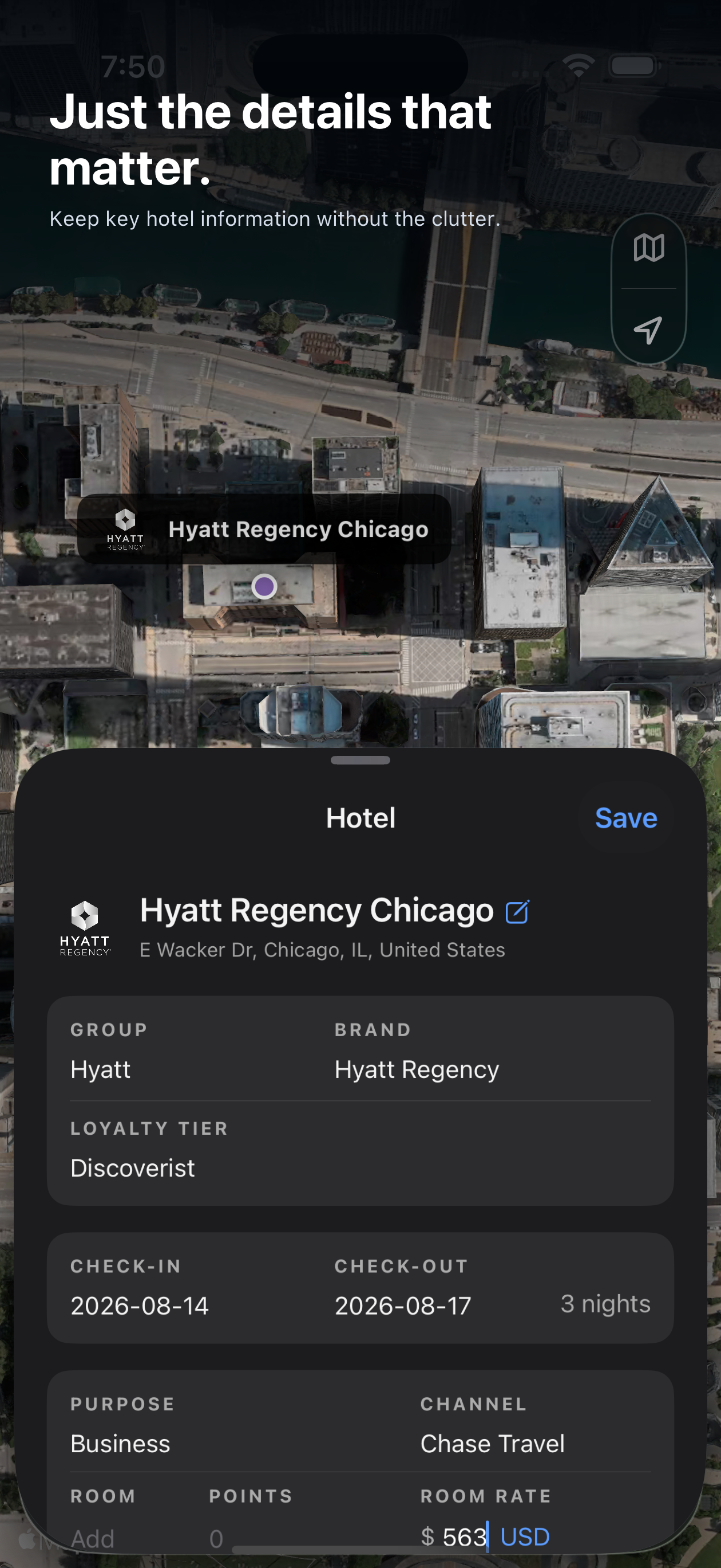 Hotel details screenshot